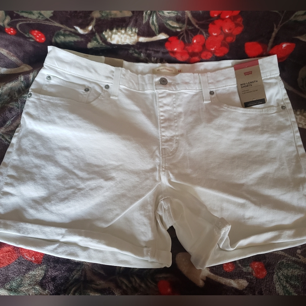 Levi's Crisp White Denim Shorts